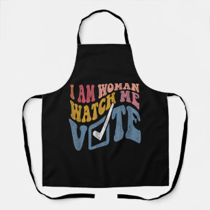 I Am Woman Watch Me Vote 2024 Blue Wave Vote Apron