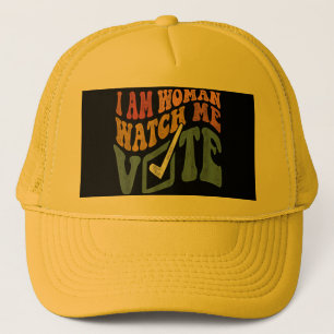 I Am Woman Watch Me Vote 2024 Blue Wave Vote Trucker Hat
