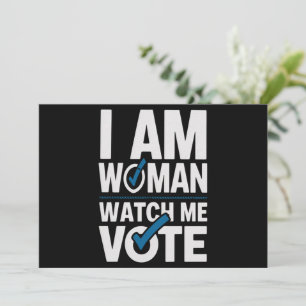 I Am Woman Watch Me Vote Vintage  Invitation