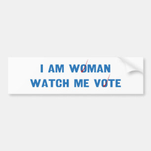 I Am Woman Watch Me Vote Vote 2024 Wave Vote Bumper Sticker