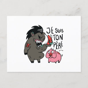 I am your father Warthog and pig Postcard
