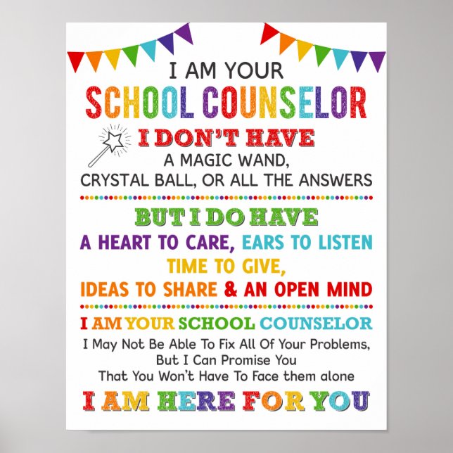 I Am Your School Counsellor Poster (Front)
