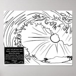 I am Yours, big tropical wave adult coloring Poster