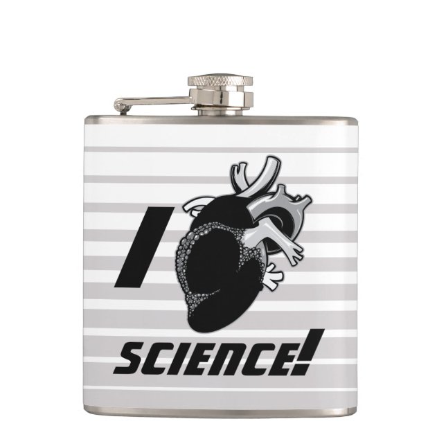 I (Anatomical Heart) Science Hip Flask (Front)