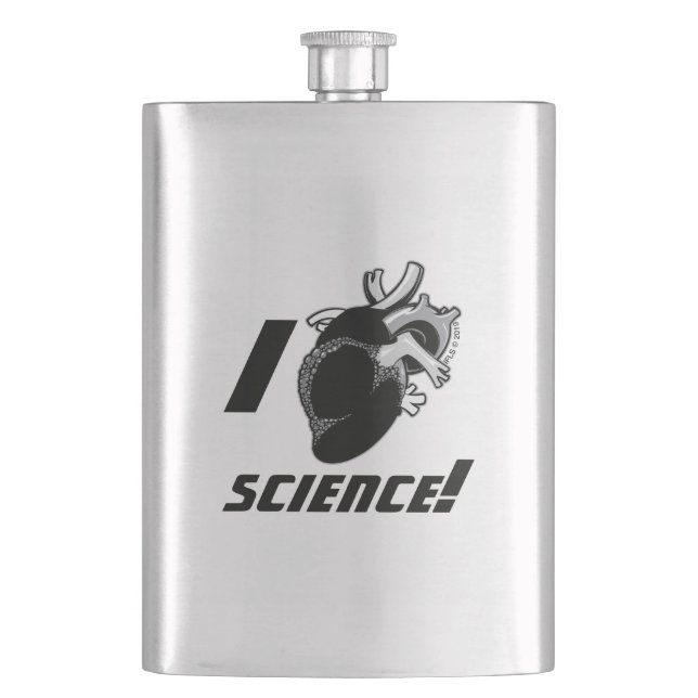 I (Anatomical Heart) Science Hip Flask (Front)