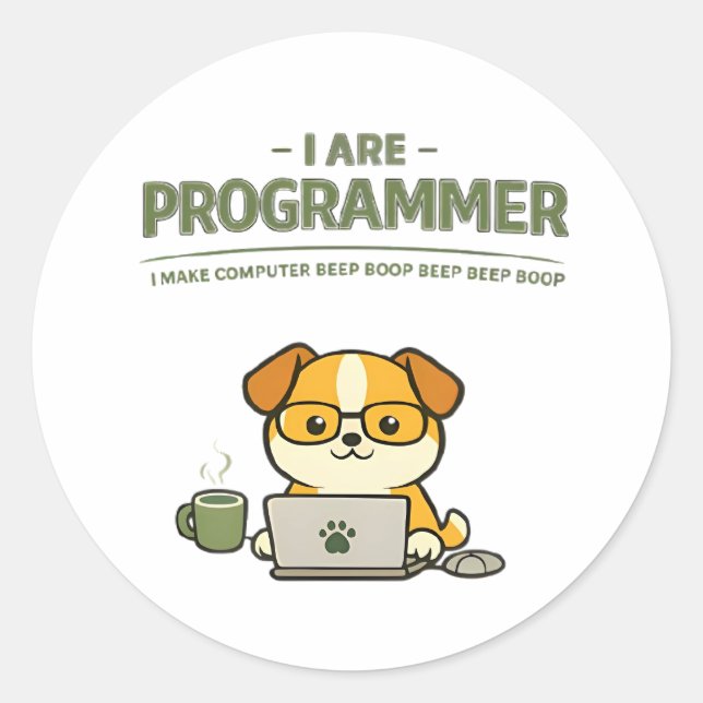 I Are Programmer Funny Classic Round Sticker (Front)