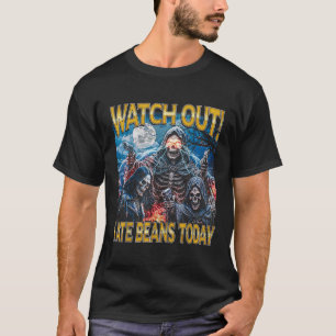 I Ate Beans Today 80s Horror Bootleg Hard Skeleton T-Shirt