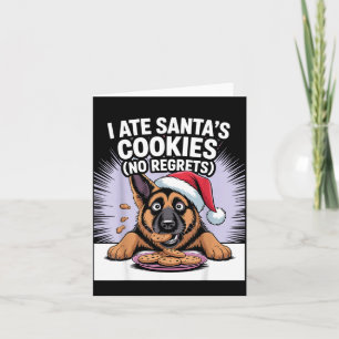 I Ate Santas Cookies Puppy Funny Christmas German  Card