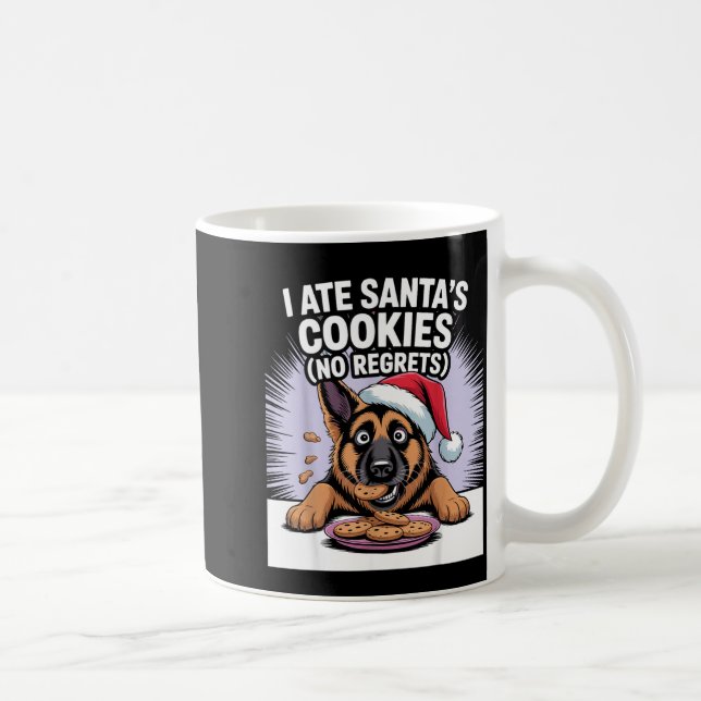 I Ate Santas Cookies Puppy Funny Christmas German  Coffee Mug (Right)