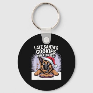 I Ate Santas Cookies Puppy Funny Christmas German Keychain