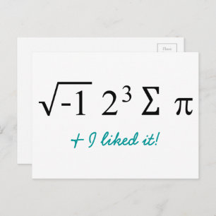 I ate some pie and I liked it! Math Humour Postcar Postcard