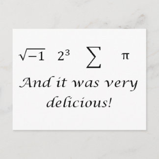 I ate some pie math shirt postcard