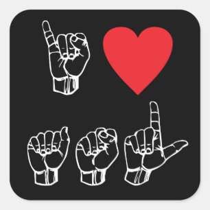 I autocollant de langue des signes d'amour d'ASL I