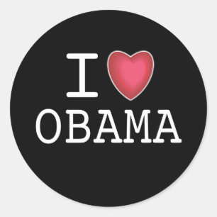 I autocollants d'Obama de coeur