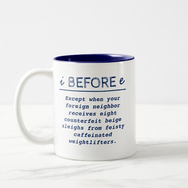 I avant E - tasse drôle de professeur (Gauche)