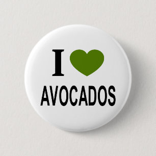 I ❤️ AVOCADOS with green heart 2 Inch Round Button