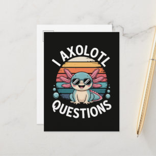 I Axolotl Questions Tote Announcement Postcard