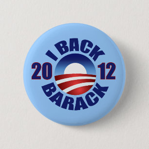I BACK BARACK - RE-ELECT OBAMA 2012 2 INCH ROUND BUTTON