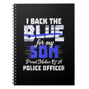 I Back Blue My Son Ts Women Thin Line Mom Gift Notebook