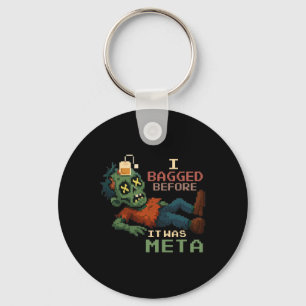 I Bagged Before It Was Meta Pixel Zombie Gamer Npc Keychain