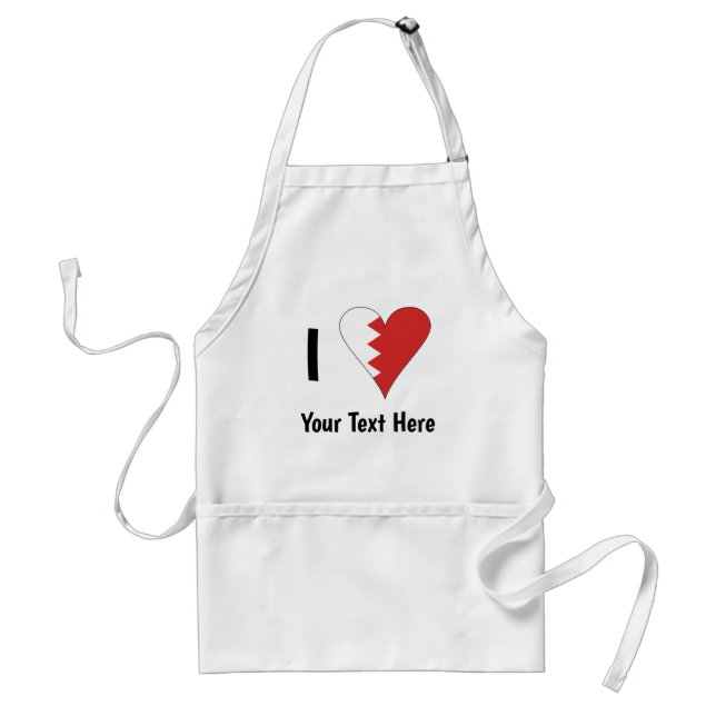 I (Bahraini Heart Flag) Personalized  Standard Apron (Front)