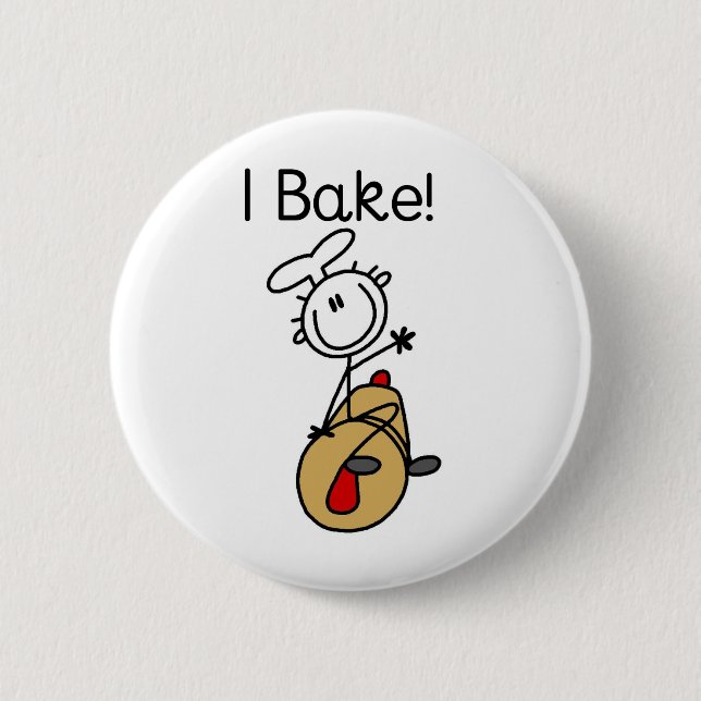 I Bake 2 Inch Round Button (Front)