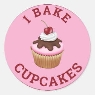 I Bake Cupcake Stickers