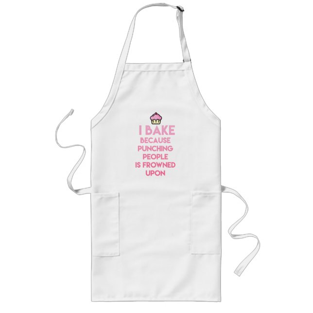 I bake! Funny Baking Quote Long Apron (Front)