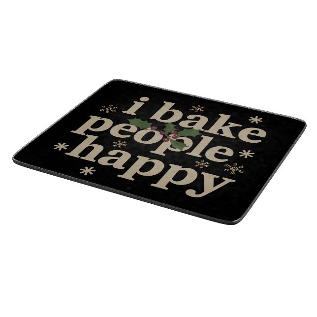 I Bake People Happy Cupcake & Cookie Baking Crew  Cutting Board (Corner)