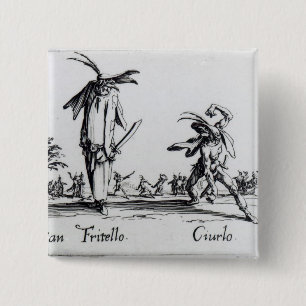 I Balli de Spessanei, or Le Grande Chasse 2 Inch Square Button