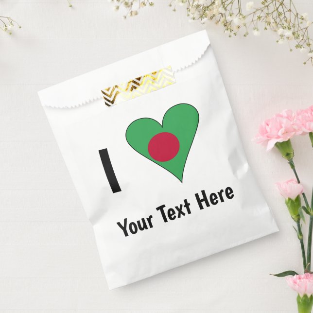 I (Bangladeshi Heart Flag Love) Personalized Favour Bag (Sealed)