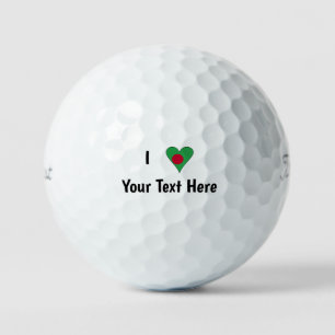 I (Bangladeshi Heart Flag Love) Personalized Golf Balls