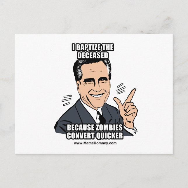 I BAPTIZE THE DECEASED POSTCARD (Front)