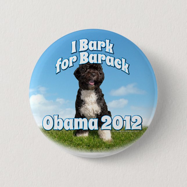 I Bark for Barack, Bo the First Dog Obama 2 Inch Round Button (Front)