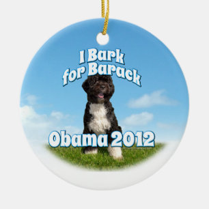 I Bark for Barack, Bo the First Dog Obama Ceramic Ornament