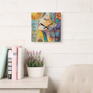 I Bask In The Light Of My Soul Wall Clock