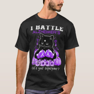 I Battle Alzheimer's Awareness Cat T-Shirt