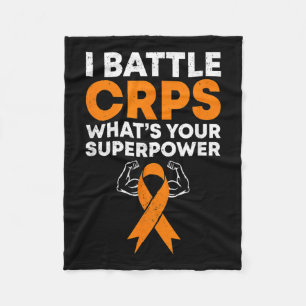 I Battle Crps Awareness Orange Ribbon Warrior Figh Fleece Blanket