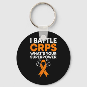 I Battle Crps Awareness Orange Ribbon Warrior Figh Keychain