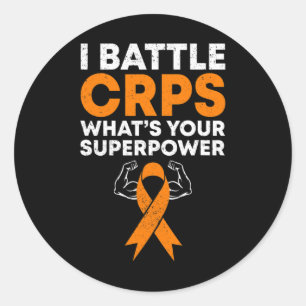 I Battle Crps Rsd Awareness Orange Ribbon Warrior Classic Round Sticker