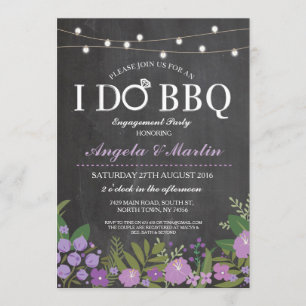 I BBQ Violet Chalk Couples Invitation de douche