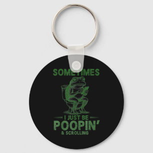 I be poopin' funny frog meme for father dad  keychain