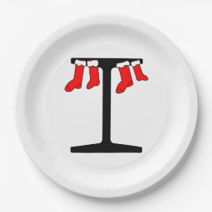 I-Beam Christmas Stockings Paper Plate