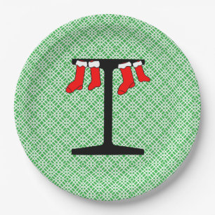 I-Beam Christmas Stockings Paper Plate