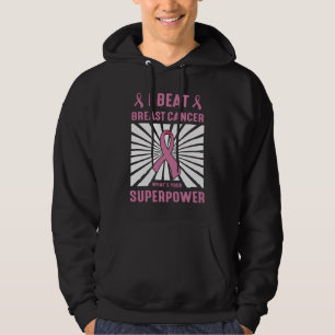 I Beat Breast Cancer Survivor Superpower Pride Hoodie