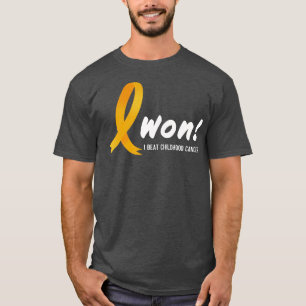 I Beat Childhood Cancer Tee I Won! Teal Ribbon For