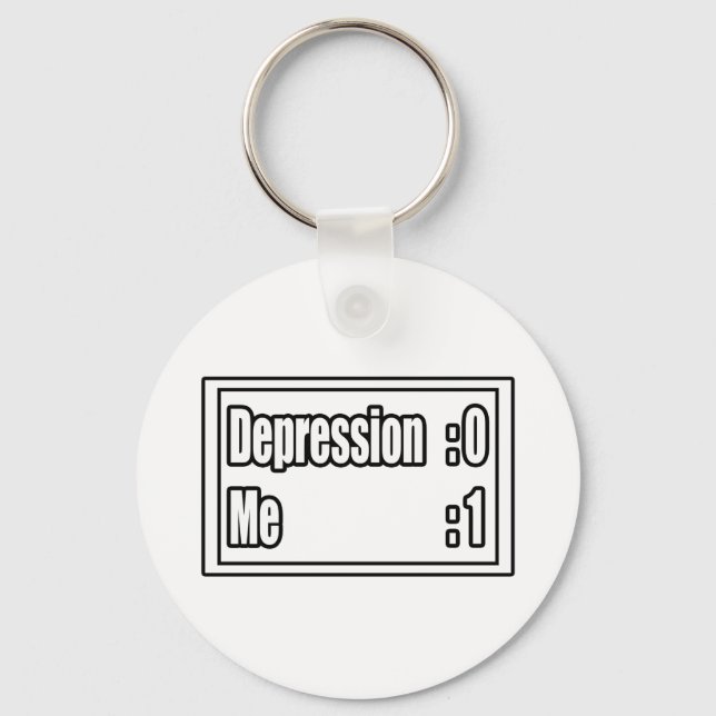 I Beat Depression (Scoreboard) Keychain (Front)