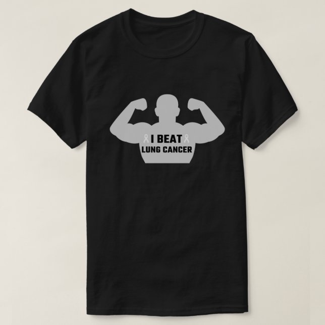 I Beat Lung Cancer T-Shirt (Design Front)