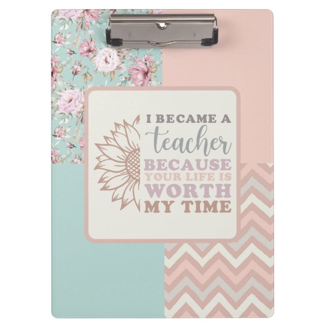 I Became a Teacher Clipboard (Front)