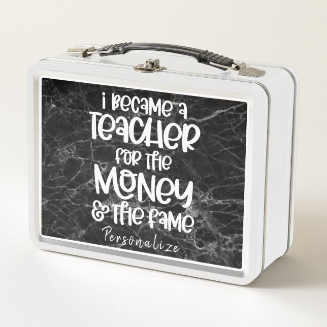 I Became a Teacher Funny Humour Quote Personalized Metal Lunch Box (Front)